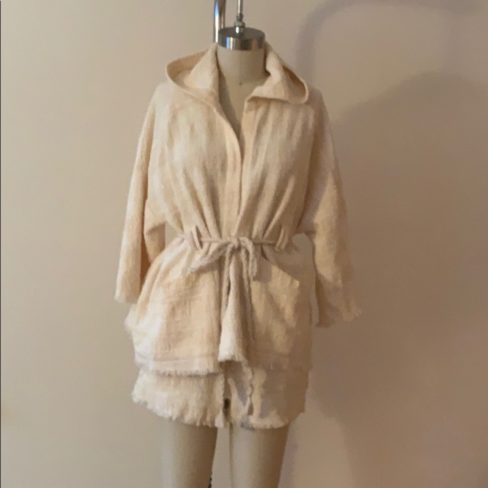 Hooded cape and short set